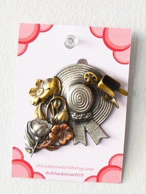 Vintage Style Garden Brooch Cottagecore Statement Pin